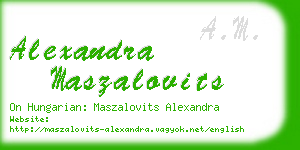 alexandra maszalovits business card